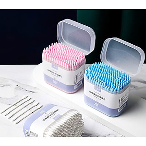 Hộp 200 Tăm Bông Ngoáy Tai 2 Đầu Xoắn Nhọn – Nhiều Màu Sắc, Tiện Dụng - HÀNG CHÍNH HÃNG MINIIN
