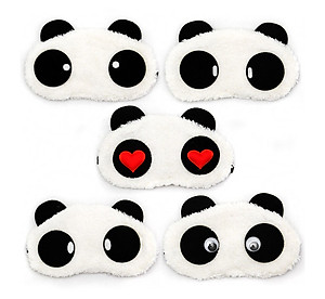 Tấm Bịt Mắt Ngủ Hình Gấu Panda Dễ Thương, Chất Liệu Bông Mềm Mại Dây Thun Co Giãn Tốt - Miếng bịt mắt ngủ cho văn phòng, du lịch