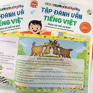 Combo Sách Tập đánh vần Tiếng Việt và Toán tư duy cho trẻ em bản mới nhất 2021 - Tặng kèm bộ thẻ học