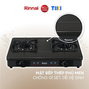 Bếp gas dương Rinnai RV-615Slim-SCH(VP) mặt bếp kính Schott và kiềng bếp men - Hàng chính hãng.