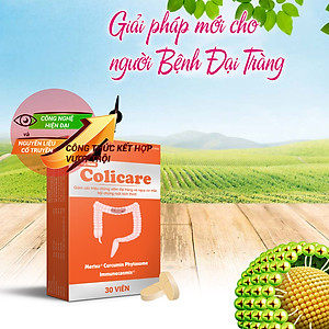Thực Phẩm Bảo Vệ Sức Khỏe  Viên Đại Tràng Colicare - Hỗ Trợ Giảm Viêm Loét Đại Tràng, Hội Chứng Ruột Kích Thích, Đại Tràng Co Thắt - 3 Hộp