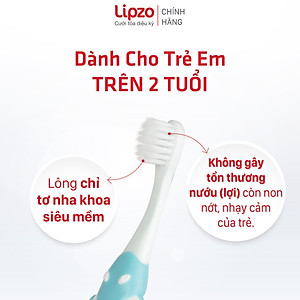 Bàn Chải Đánh Răng Lipzo Kids Step1 Cao Cấp Công Nghệ Chỉ Tơ Nha Khoa Siêu Mềm Dành Cho Trẻ Em Trên 2 Tuổi