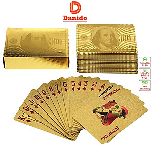 Bộ Bài PVC Mạ Vàng 24K Mạ Bạc Cao Cấp Chất Liệu Đàn Hồi, Bộ Bài Tây Poker Polieste Không Thấm Nước, Hàng Chính Hãng