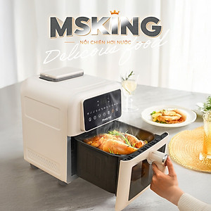 Nồi chiên không dầu phun sương Masuto MSKing 6L - 2 tầng đốt không cần trở lật - Hàng chính hãng