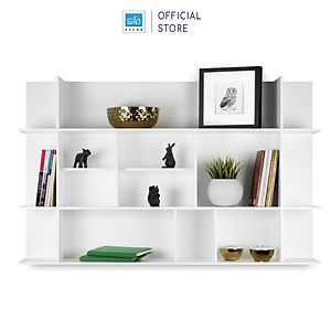 Kệ Gỗ Trang Trí Treo Tường Màu Trắng Hiện Đại SIB Decor KT702