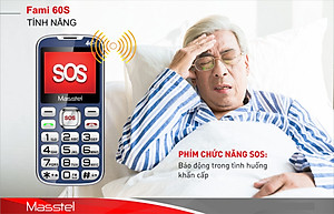 Điện thoại Masstel Fami 60S 4G(LTE) ,Bàn phím lớn, Khung viền kim loại - Hàng chính hãng