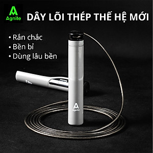 Dây nhảy thể dục lõi thép, dây PVC đếm số tự động Agnite - dây nhảy tại nhà hỗ trợ giảm cân, tập luyện tại nhà, boxing, muaythai