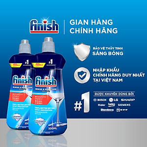 Combo 2 chai Nước Làm Bóng Chén Bát  Finish Rinse & Shine Aid - 500ML/chai