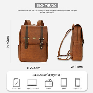 Balo laptop du lịch 15.6”, ba lô công sở đựng máy tính 15.6inch ngăn trước nắp gập IDIGO UBP2 - 6016