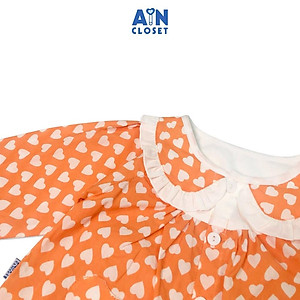 Bộ quần áo dài bé gái họa tiết Tim trắng nền cam cotton - AICDBGMC5D20 - AIN Closet