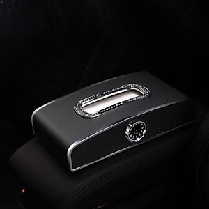 Hộp Đựng Khăn Giấy Trên ô Tô Có Đồng Hồ Và Bảng Số điện Thoại Cao Cấp (Kèm Video thực tế)