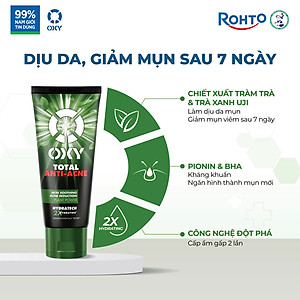 Sữa rửa mặt cho nam Oxy sạch sâu giảm mụn kiểm soát nhờn dạng kem Oxy Total Anti Acne 100g