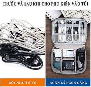 Túi Đựng Phụ Kiện Công Nghệ Chống Nước, Chống Sốc Cao Cấp – Chọn Màu - Túi Bảo Vệ Phụ Kiện Điện Thoại Máy Tính Bảng Laptop Tai Nghe Cáp Sạc Củ Sạc Pin Dự Phòng Chính Hãng Dododios