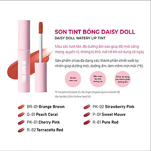 Son Tint Dạng Kem Bóng Daisy Doll By Mary Quant Nhật Bản Cho Đôi Môi Mọng Nước, Căng Mướt R-02 Terracotta Red 5g