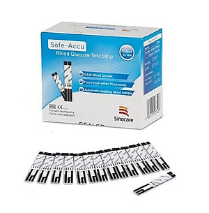 Bộ máy đo đường huyết Safe Accu tặng 1 hộp 25 que thử và hộp 50 kim chích máu