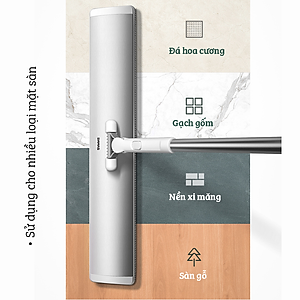 Cây Lau Nhà Thông Minh Hợp Kim Cao Cấp, Chổi Lau Nhà 360 Độ Lau Sạch Vắt Khô DAMAS CT2 - Bản Lau To Giúp Lau Sạch Nhanh Chóng, Khớp Xoay 180 Độ Linh Hoạt - Tự Động Gấp Gọn Tiện Lợi, Tích Hợp Thanh Lược Chải Làm Sạch Bông Lau Dễ Dàng Mà Không Cần Động Tay