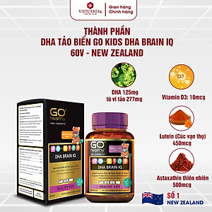 Viên Nhai Bổ Sung DHA Cho Bé New Zealand Go Kids DHA Brain IQ 60 Viên | Phát Triển Não Bộ - Thị Giác - Nhập Khẩu Chính Hãng