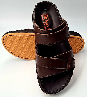 Dép nam 2 quai da bò 100%, hàng cao cấp, may handmade full quai và đế chắc chắn, đi rất êm chân