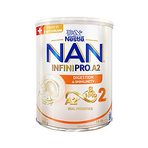 Sữa bột NAN INFINIPRO A2 2 với công thức đầu tiên chứa đạm A2, 6HMO & Lợi khuẩn kép nhập khẩu Thụy Sĩ - Hộp 800g (12 - 24 tháng)