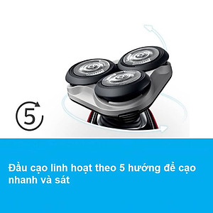 Máy cạo râu khô và ướt cao cấp Philips S5370/04 có đầu tỉa để tỉa tóc mai và ria mép - Hàng nhập khẩu