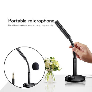 USB/3.5mm Computer Microphone, Plug & Play Desktop Omnidirectional Condenser PC Laptop Mic, with Independent Switch for Voice/Video Chat Conference