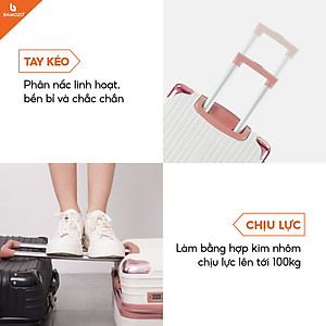 Vali du lịch BAMOZO 8809 vali kéo nhựa được bảo hành 5 năm