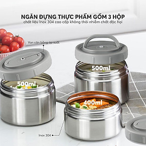 Hộp cơm giữ nhiệt inox 304 Elmich EL8302 dung tích 1.7L - Hàng chính hãng