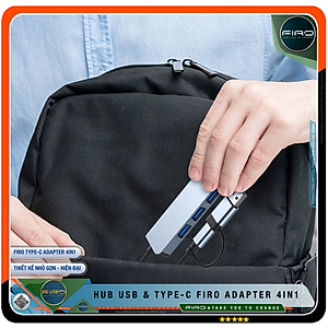 Hub Type C FIRO Và Hub USB FIRO 3.0 Adapter 4in1 - Bộ Chia USB FIRO Ra Nhiều Cổng Kết Nối Chuyển Đổi Cho Laptop,PC, Máy Tính Đa Năng - Hub FIRO Hỗ Trợ Sạc Pin, Kết Nối Đa Năng Ổ Cứng, Bàn Phím, Chuột, Máy In, Thiết Bị Chia Ổ USB - Hàng Chính Hãng