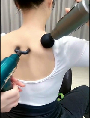 Súng Massage Cầm Tay, Máy Massage Cổ Vai Gáy, Toàn Thân, 4 Đầu 6 Cấp Độ, Máy Massage Đa Năng