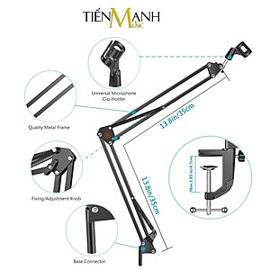 Chân Micro Kẹp Bàn Thu Âm LiveStream Arm Dr.MIC NB35 - Giá đỡ đế Mic Standard NB-35 Microphone Hàng Chính Hãng - Kèm Móng Gẩy DreamMaker
