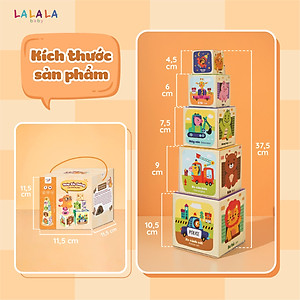 Đồ Chơi Giáo Dục Sớm Tháp Xếp Chồng Lala Stacky Box Cho Bé Từ 1 tuổi - Lalala Baby 
