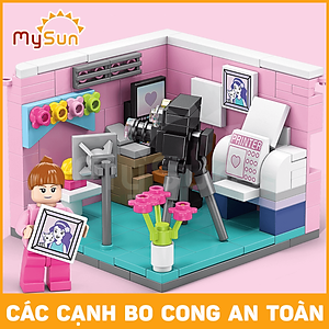 Xếp mô hình lắp ráp nhà căn phòng bác sỹ, phi hành gia, hoạ sỹ đồ chơi nghề nghiệp cho bé 