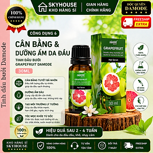 Tinh chất dưỡng tóc thảo dược thiên nhiên chiết xuất bưởi GRAPEFRUIT DAMODE chai 30ml tinh chất mọc tóc chính hãng