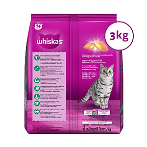Thức Ăn Cho Mèo Whiskas Adult 1+ Years Vị Cá Ngừ 3kg/Túi