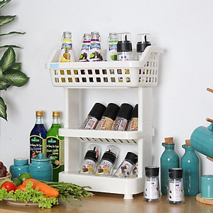 Kệ Đa Năng 3 Tầng Bằng Nhựa Cao Cấp Nachi Plus Inochi Nhật Bản - Dùng Trong Nhà Bếp, Phòng Tắm, Phòng Ngủ (298 x 190 x 376 mm)