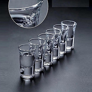 Bộ 6 Ly Uống Rượu Nhỏ 35ML Cao Cấp - Bộ 6 Chén Thủy Tinh Đế Dày Sáng Bóng - Cốc Uống Rượu Làm Từ Thủy Tinh Cao Cấp, Độ Tinh Khiết Cao, Siêu Trong