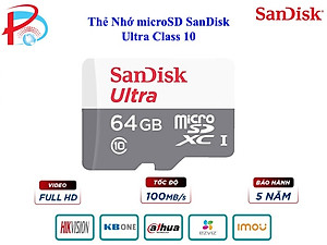 Thẻ Nhớ MicroSD SanDisk Ultra 32G/64G/128GB/256Gb 100MB/s - Hàng Chính Hãng