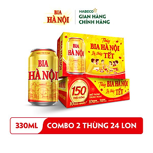 Combo 2 Thùng Bia Hà Nội phiên bản Tết 2026 - Thùng 24 lon 330ml