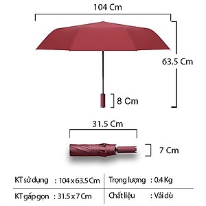 Dù che mưa, Dù che nắng kính lái Ô Tô, Vải dù 2 lớp - Hàng chính hãng NIKITA