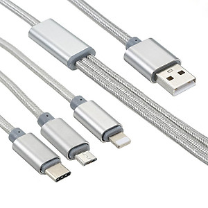 Cáp sạc đa năng 3 cổng - Hàng Chính Hãng