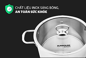 Bộ Nồi Inox 5 Đáy SUNHOUSE MAMA Đáy Từ SH784 - Hàng chính hãng