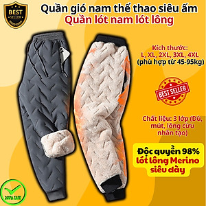 Quần gió lót lông QD2 ấm áp thời trang cho nam, Quần nỉ jogger lót lông QD1 sang trọng và dày dặn D Danido