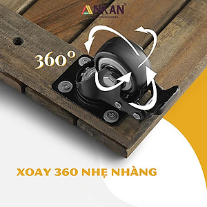 Đế Lót Chậu Cây Có Bánh Xe Cao Cấp ANKAN Hình Vuông Màu Đen 35x35Cm, Tải trọng 150 Kg, Di Chuyển Chậu Cây Nặng Dễ Dàng, Êm Ái
