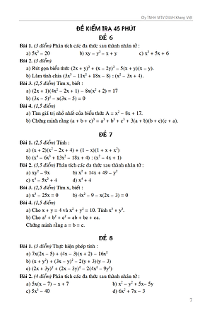 Sách 100 Đề Kiểm Tra Toán 8