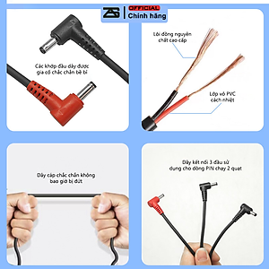 [GIÁ TỐT] Bộ Phụ Kiện Áo Điều Hòa ZASKY Nhật Bản, Bộ Phụ Kiện Áo Điều Hòa Quạt Gió, Bộ PIN Quạt Sạc Dây Cáp, PIN 50.000mAh-18V Bảo Hành 12 Tháng