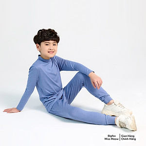 Áo giữ nhiệt bé trai bé gái Bigfox Miss Meow size đại, áo thu đông dài tay cổ cao cho bé size trẻ em 3,4,5,6…10,11 tuổi