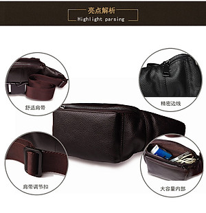 Túi đeo chéo nam DA BÒ THẬT chống thấm nước, thiết kế nhiều ngăn tiện dụng – DCN9319