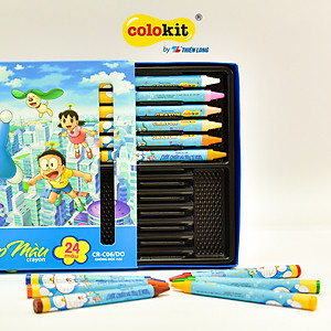 Sáp 24 màu Thiên Long Colokit Doraemon CR-C06/DO - Tiêu chuẩn Mỹ - Phiên bản Nobita's Little Star Wars 2022