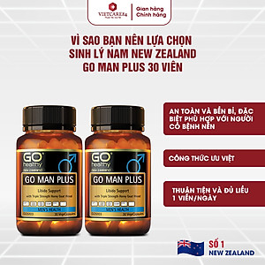 Bộ Sản Phẩm 2 Hộp Viên Uống Tăng Sinh Lý Nam New Zealand Go Man Plus 30 Viên | Giúp Tăng Cường Sinh Lực, Sinh Lý Ở Nam Giới - Nhập Khẩu Chính Hãng