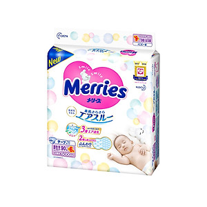 Tã/bỉm dán Merries size NB - 90 + 6 miếng (Cho bé dưới 5kg)